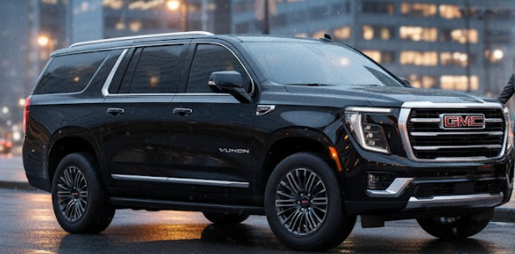 Black GMC Yukon SUV, a spacious vehicle for Prince Edward County family airport transfers with car seats to YYZ, YTZ, BUF, YOW