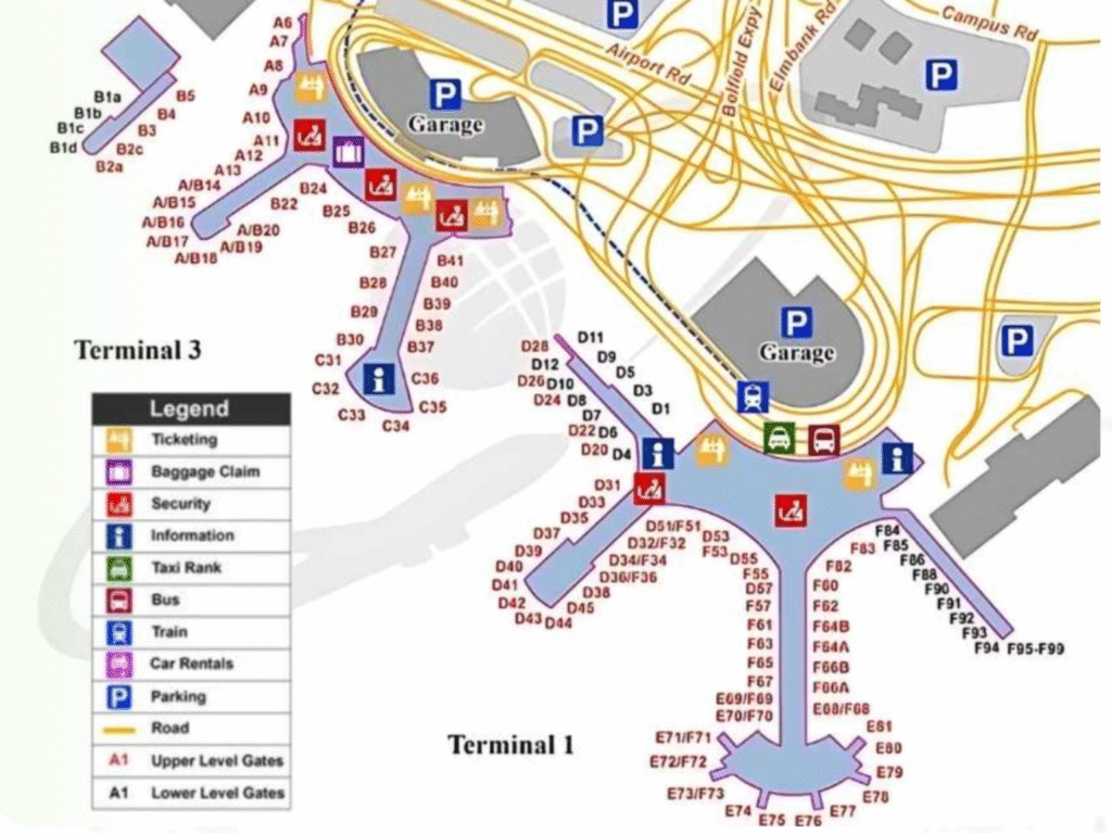 Toronto Pearson Terminal 1 check-in hall showing Air Canada and Star Alliance desks, under the arched, glass-paneled roof.